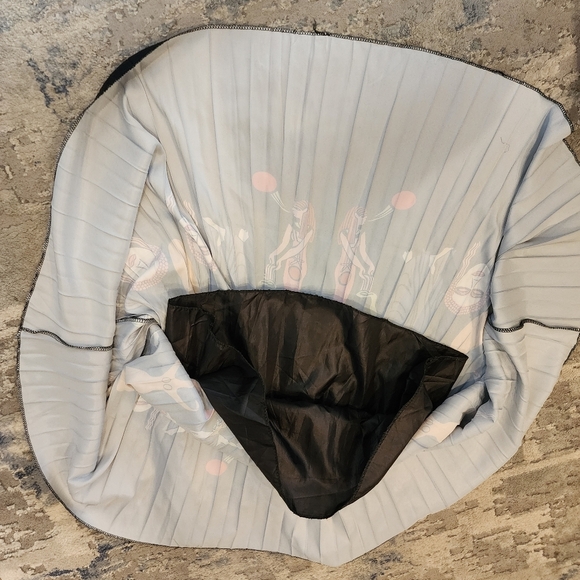 Sorrento Greek Mythology Theme Satin Pull On Pleated Maxi Skirt Size Medium - Picture 14 of 16